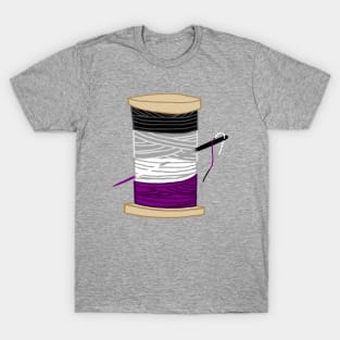 Thread Spool of Asexual Pride Flag Ocean Wave T-Shirt